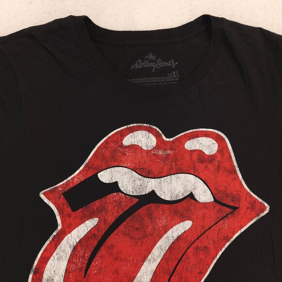 Rolling Stones Band Crew Neck Short Sleeve Graphic T Shirt Womens Size XL Black - Picture 1 of 9